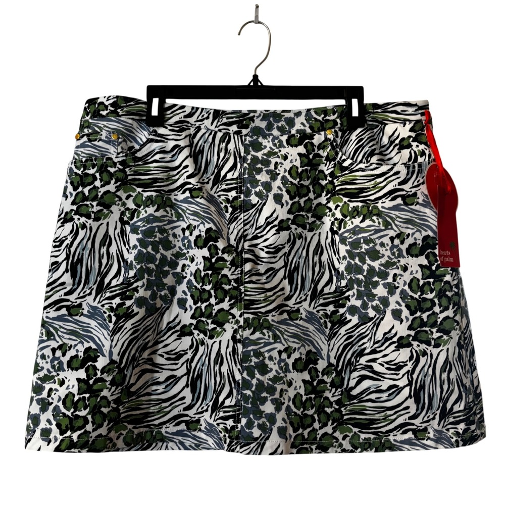 Hearts of Palm Women's Skort Sz 18 NWT Plus‎ Size Green Blue
